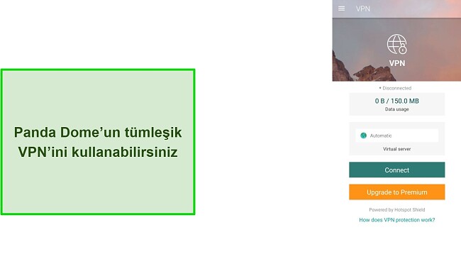 Panda Dome İ&ccedil;indeki Dahili VPN